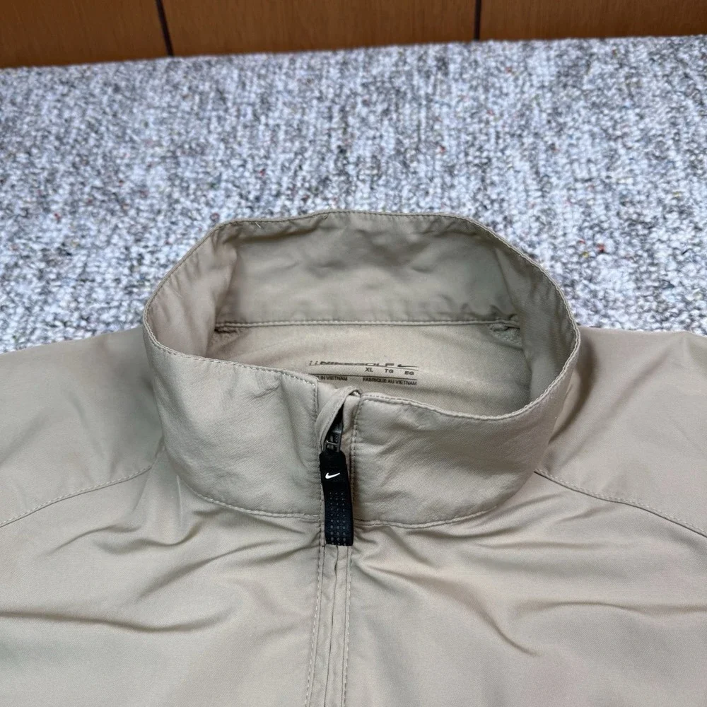 Nike Golf Pullover Mens XL Windbreaker 1/4 Zip Long Sleeve Beige 263522-235